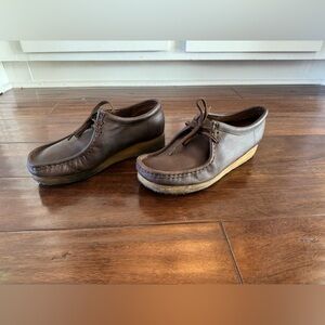 Men's Clarks Originals EVO Chukka Wallabee Brown Leather Casual Shoes size 9